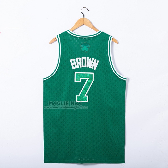 Maglia
 Jaylen Brown NO 7 Boston Celtics Hardwood Classics Snakeskin 2021 Verde
